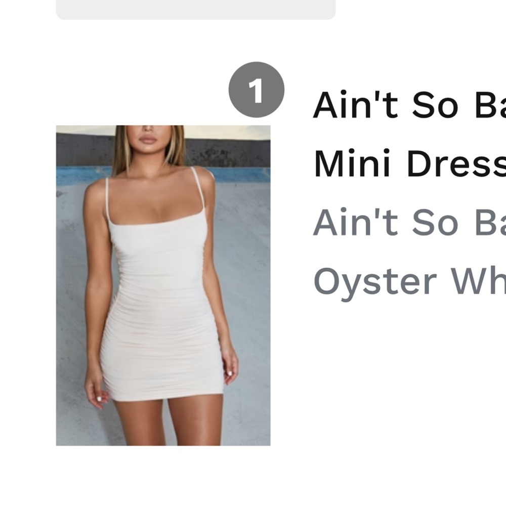 Oh Polly - Cream Ruched Mini Dress Never worn